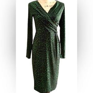 Michael Kors💚Animal Print Jersey Wrap Dress